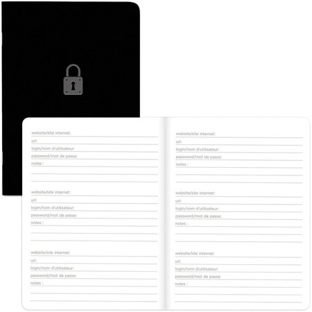 DOMINION BLUELINE Rediform Password Notebook - 64 Pages - Black REDA00781